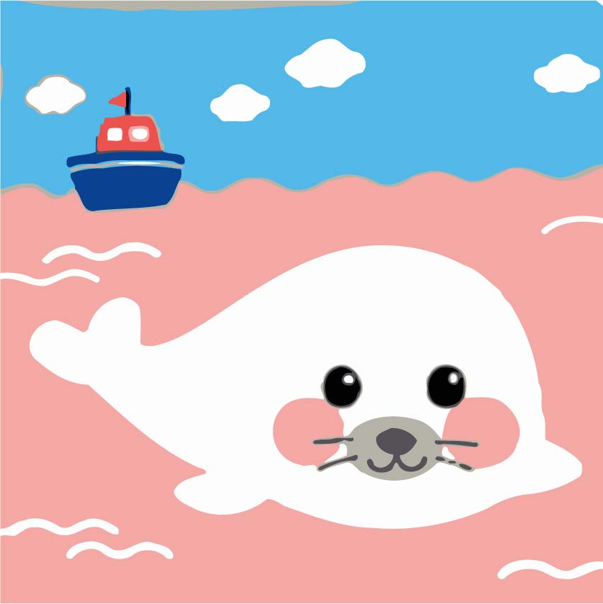 Rolled Mini Paint by Numbers - Cute Baby Seal