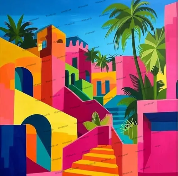 Framed Mini Paint by Numbers - Colorful Mexico