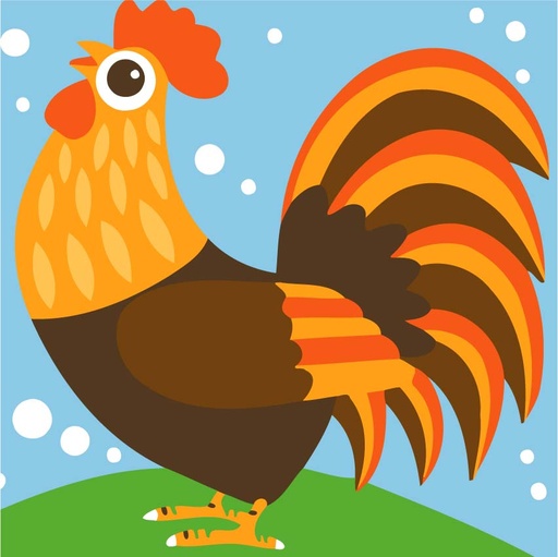 Rolled Mini Paint by Numbers - Colorful Rooster