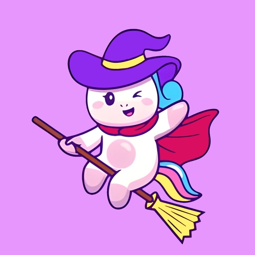 [MINI-24] Rolled Mini Paint by Numbers - Unicorn Riding A Magic Broom